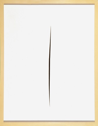 Lucio Fontana. 
Concetto spaziale, Attesa, 1965. 
Waterpaint on canvas. 
Museo del Novecento, Florence.
©Fondazione Lucio Fontana, by SIAE 2019